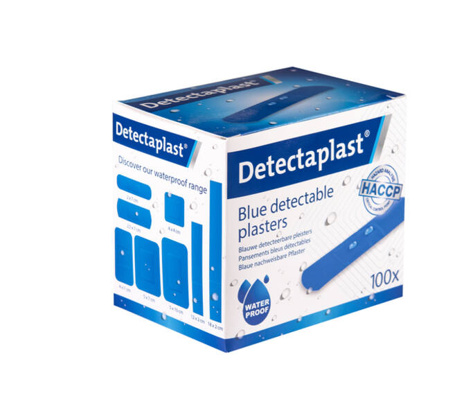 Waterafstotende blauwe pleister Detectaplast 19x72mm 100 stuks