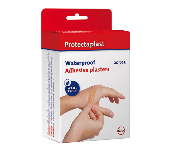 Waterafstotende bruine pleisters Protectaplast assorti 20 stuks