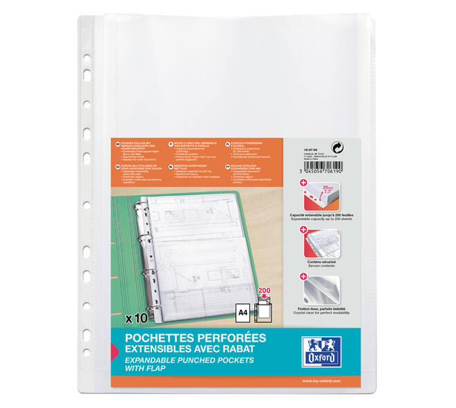 Showtas Oxford A4 PP 200µ glashelder met sluitklep 10 stuks