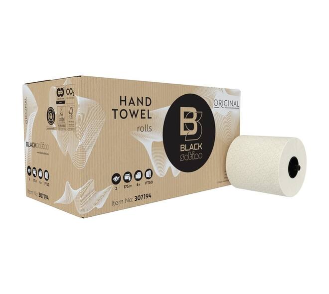 Handdoekrol BlackSatino PT50 Original 2-laags 175m wit 307194