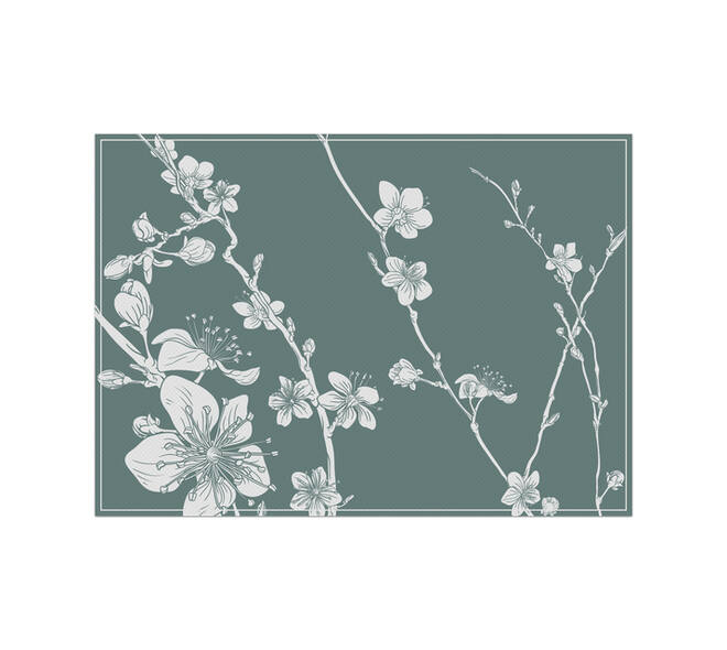Placemat IEZZY Japanse kersenbloesem groen 6 stuks