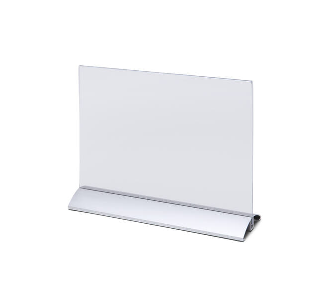 Menukaarthouder IEZZY liggend A4 aluminium voet