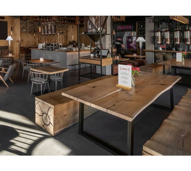 Menukaarthouder IEZZY T tafeldisplay A4 hout