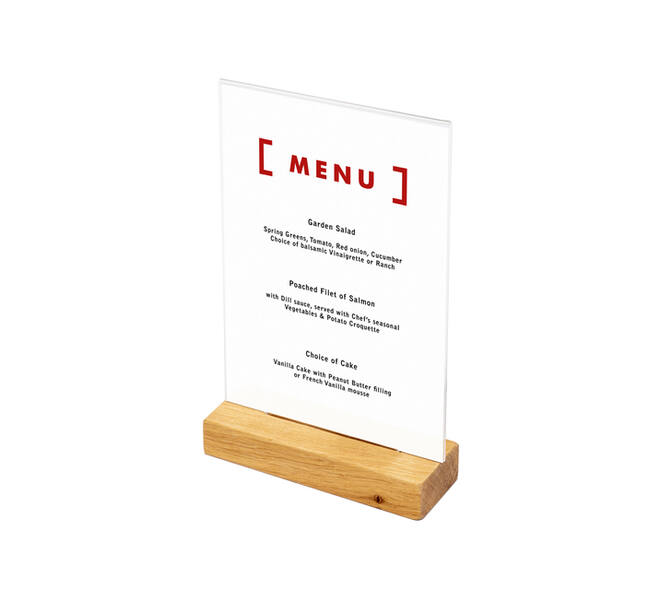 Menukaarthouder IEZZY T tafeldisplay A5 hout