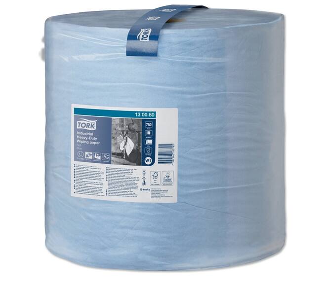 Poetspapier Tork W1 Heavy-Duty Industrial Premium 3-laags 750 vel blauw 130080
