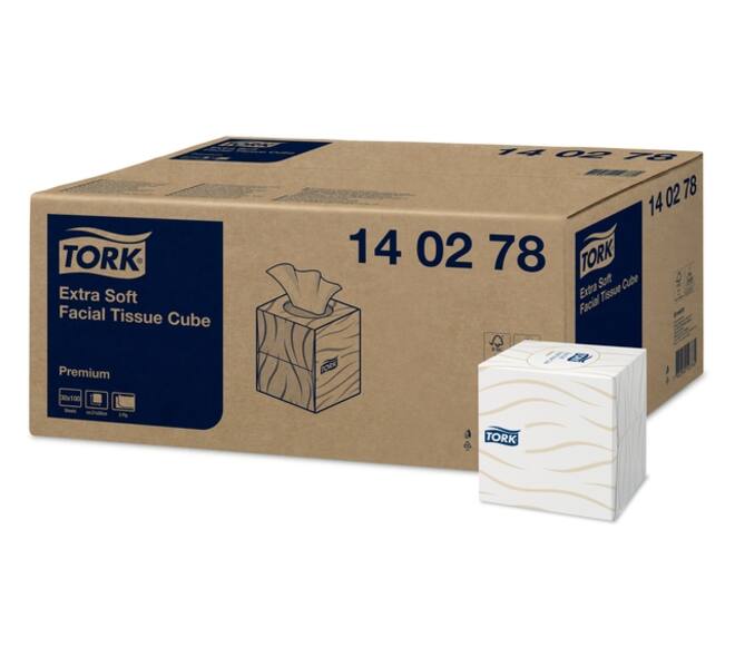 Facial tissues Tork Premium kubus 2-laags 100 vel wit 140278