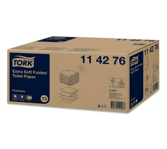 Toiletpapier Tork T3 Premium gevouwen 2-laags 110x190mm wit 114276