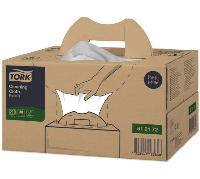 Reinigingsdoek Tork W7 Premium dispenserdoos 1-laags 210 vel wit 510172