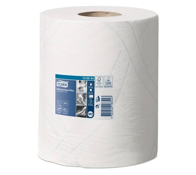 Poetspapier Tork M2 Plus Premium 2-laags 125m wit 130044