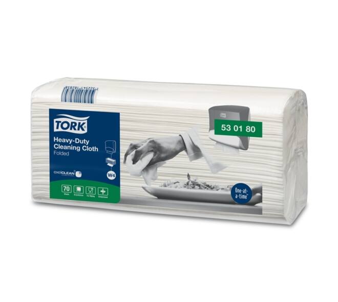 Reinigingsdoek Tork W4 Premium Heavy-Duty gevouwen 1-laags 4x70 vel wit 530180