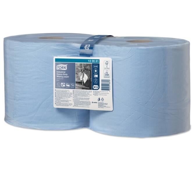 Poetspapier Tork W2 Heavy-Duty Industrial Premium 3-laags 350 vel blauw 130081