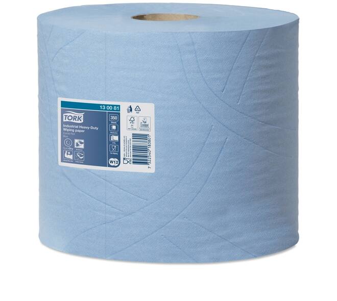 Poetspapier Tork W2 Heavy-Duty Industrial Premium 3-laags 350 vel blauw 130081