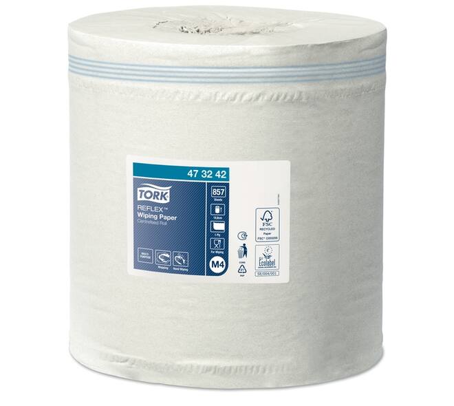 Poetspapier Tork M4 Reflex Advanced 1-laags 857 vel wit 473242