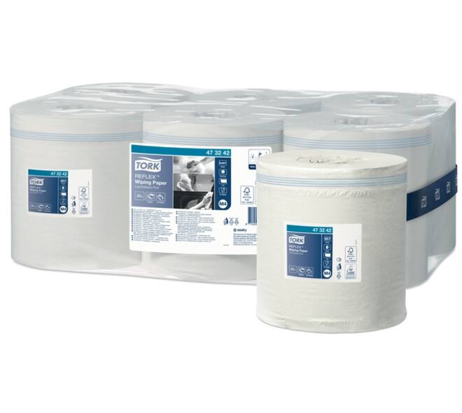 Poetspapier Tork M4 Reflex Advanced 1-laags 857 vel wit 473242