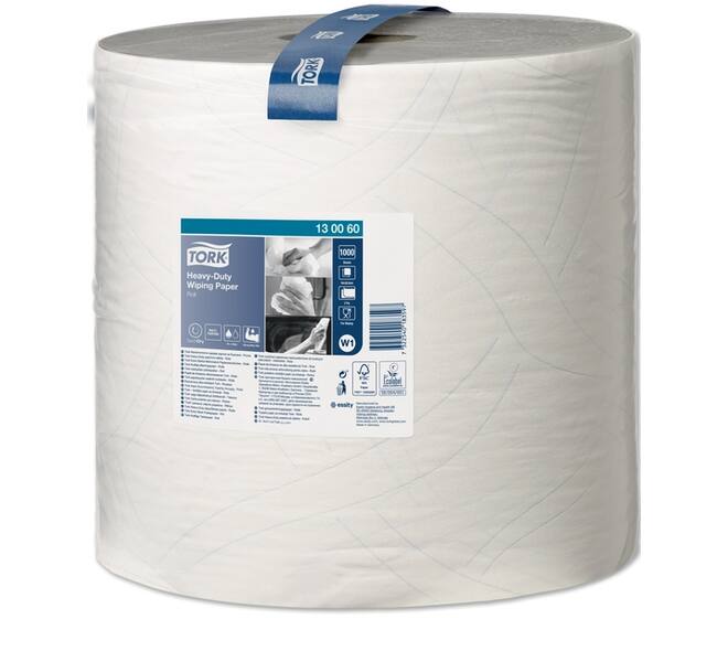 Poetspapier Tork W1 Heavy-Duty Premium 2-laags 1000 vel wit 130060