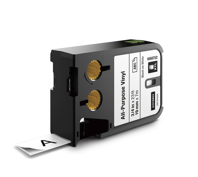 Labeltape Dymo XTL multifunctioneel 19mm zwart op wit
