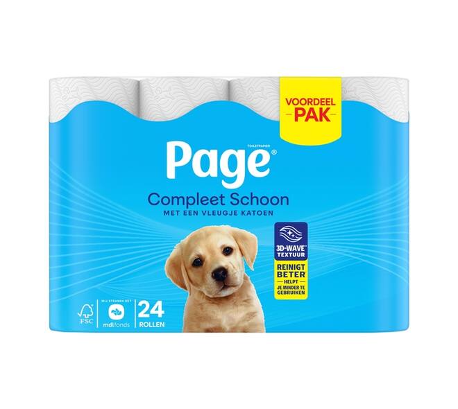 Toiletpapier Page Compleet Schoon 2-laags 140vel 24 rol wit