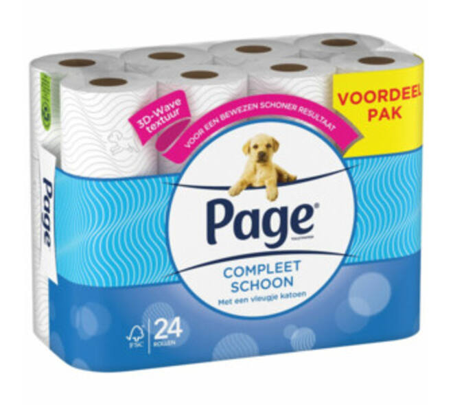 Toiletpapier Page Compleet Schoon 2-laags 140vel 24 rol wit