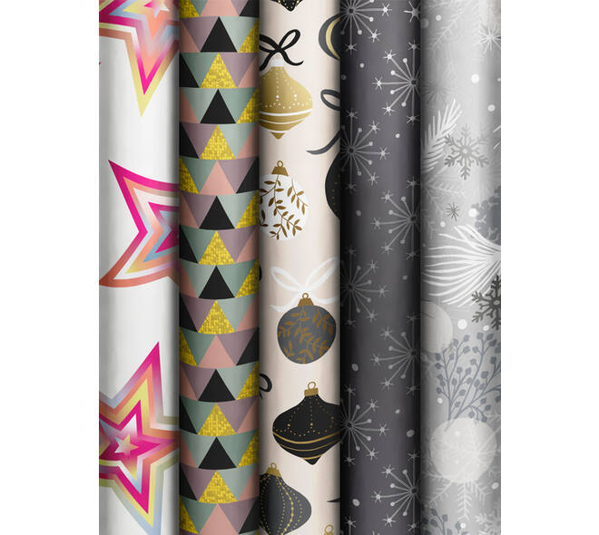 Inpakpapier Stewo Dazzling Yule 200x70cm assorti