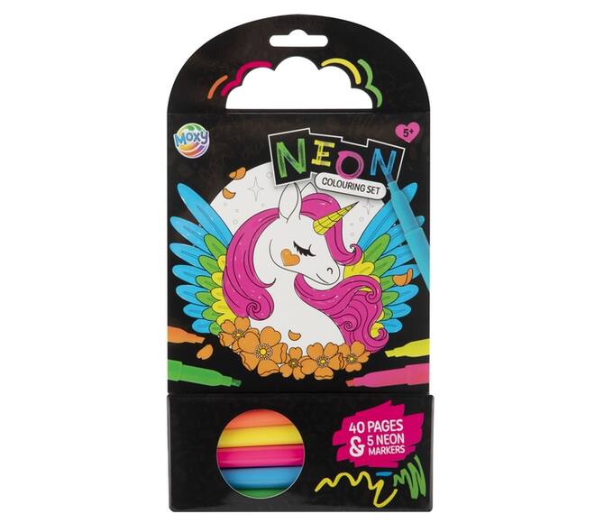 Colouring Book 15x15 cm 40 sheets 5 neon markers