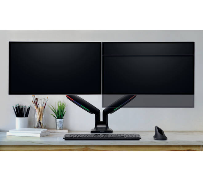 Monitorarm Kensington One-touch in hoogte verstelbaar dubbel