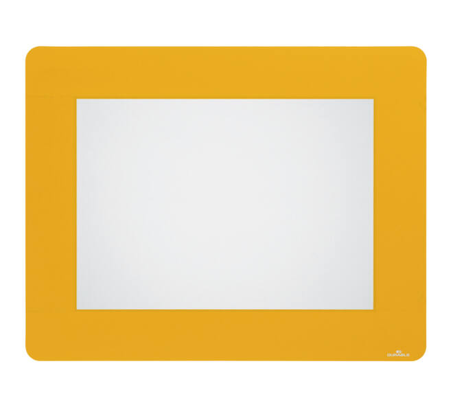Vloersticker Durable kader voor A4 documenten verwijderbaar geel 10 stuks