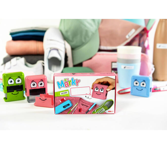 Textielstempel Colop Marky personaliseerbaar roze