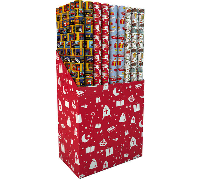 Inpakpapier Sint 200x70cm assorti