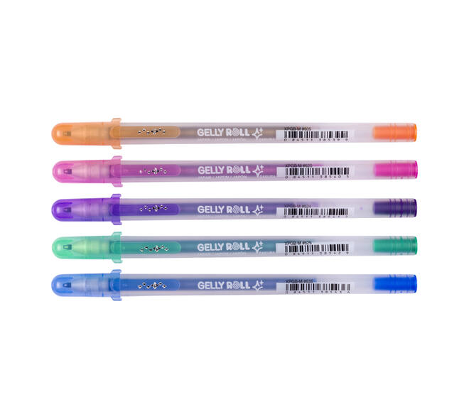 Gelschrijver Sakura Gelly Roll Silver Shadow set à 5 kleuren
