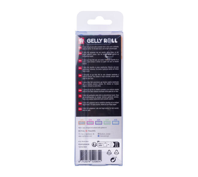 Gelschrijver Sakura Gelly Roll Silver Shadow set à 5 kleuren