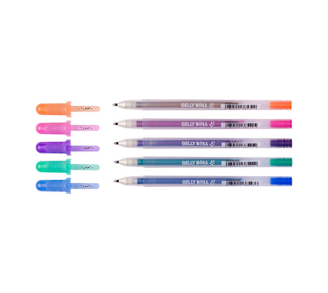 Gelschrijver Sakura Gelly Roll Silver Shadow set à 5 kleuren