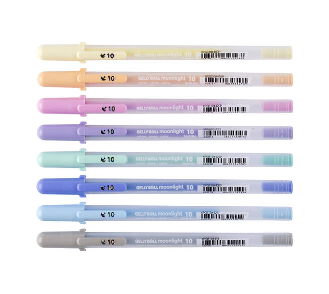 Gelschrijver Sakura Gelly Roll Moonlight 10 pastel set à 8 kleuren