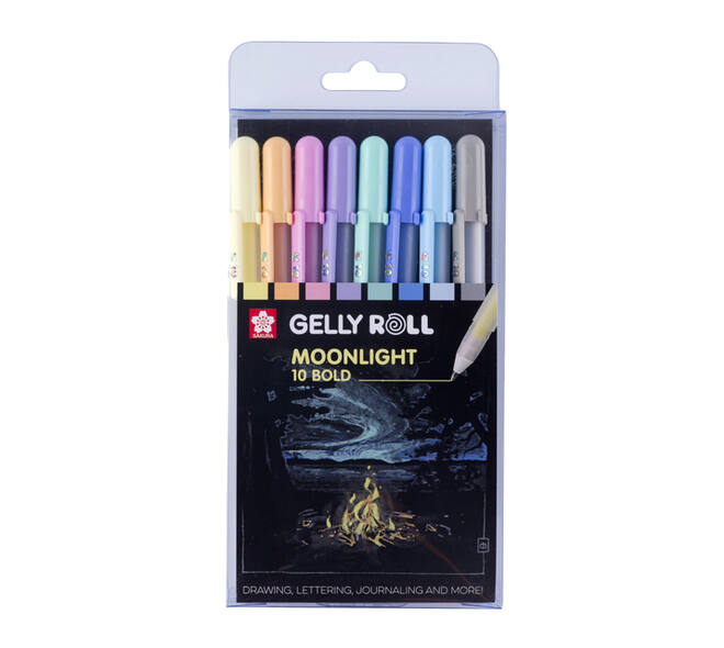 Gelschrijver Sakura Gelly Roll Moonlight 10 pastel set à 8 kleuren