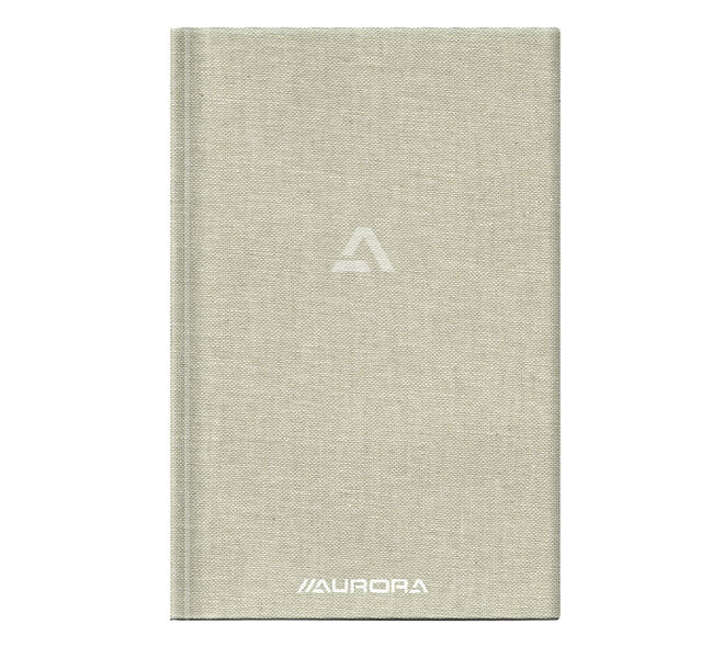 Notitieboek Aurora A5 lijn 192 pagina's 80g linnen grijs