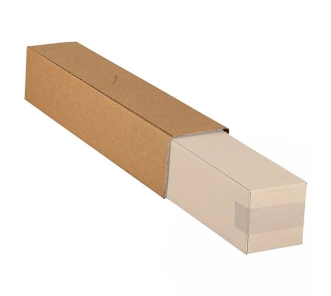 Vierkante koker IEZZY 750x126x126mm bruin deksel