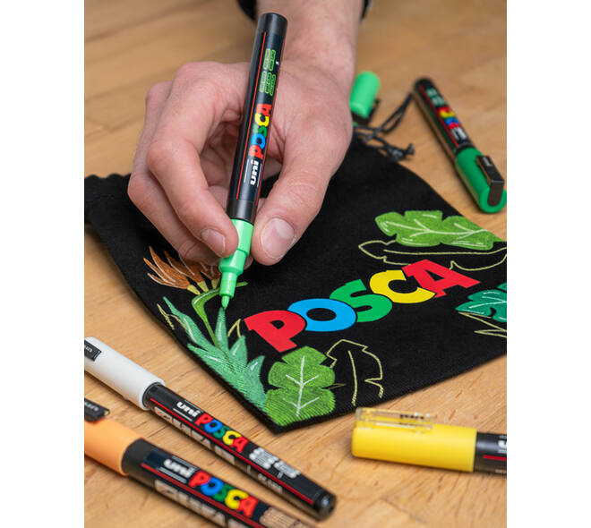 Paintmarker Uni POSCA Groovy Colours assorti metalen koffer à 20 stuks