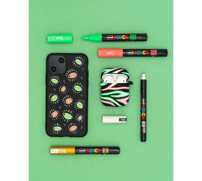 Paintmarker Uni POSCA Groovy Colours assorti metalen koffer à 20 stuks