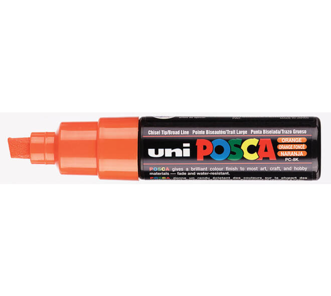 Paintmarker Uni POSCA PC8K breed schuin donker oranje