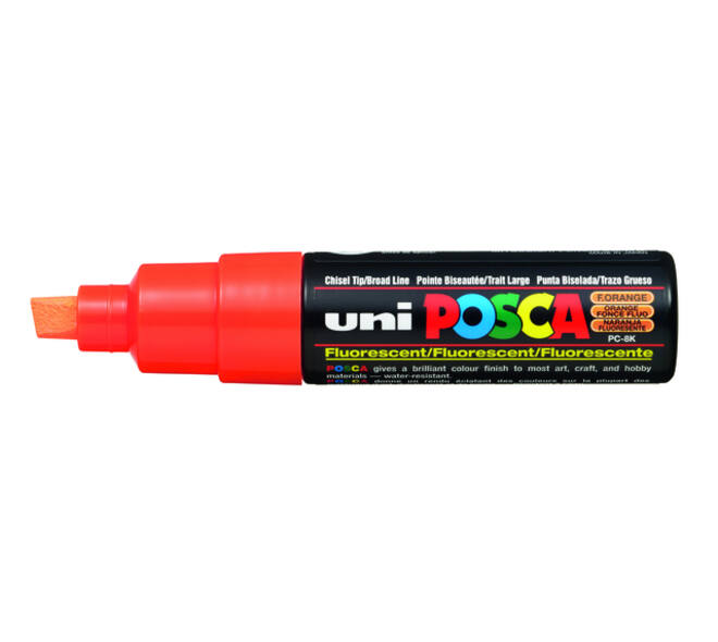 Paintmarker Uni POSCA PC8K breed schuin fluor oranje