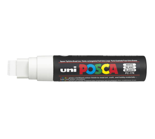 Paintmarker Uni POSCA PC17K extra breed rechthoek wit