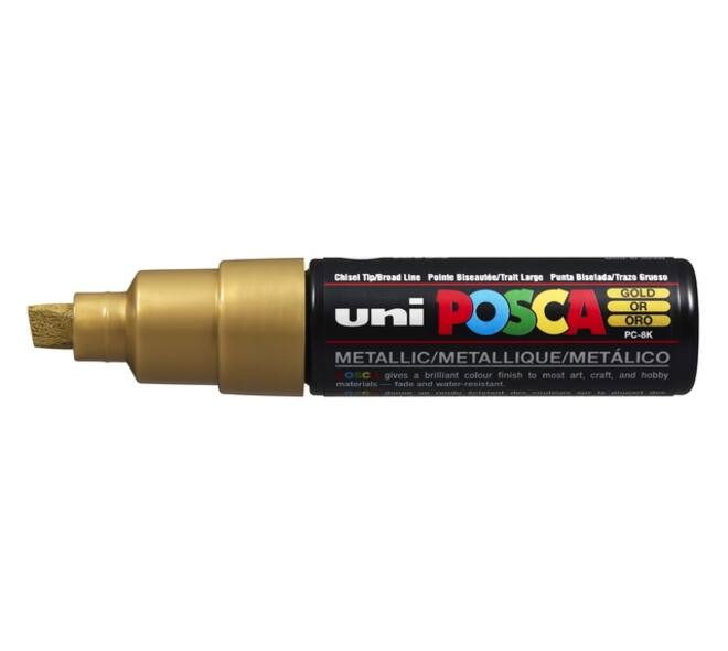 Paintmarker Uni POSCA PC8K breed schuin goud