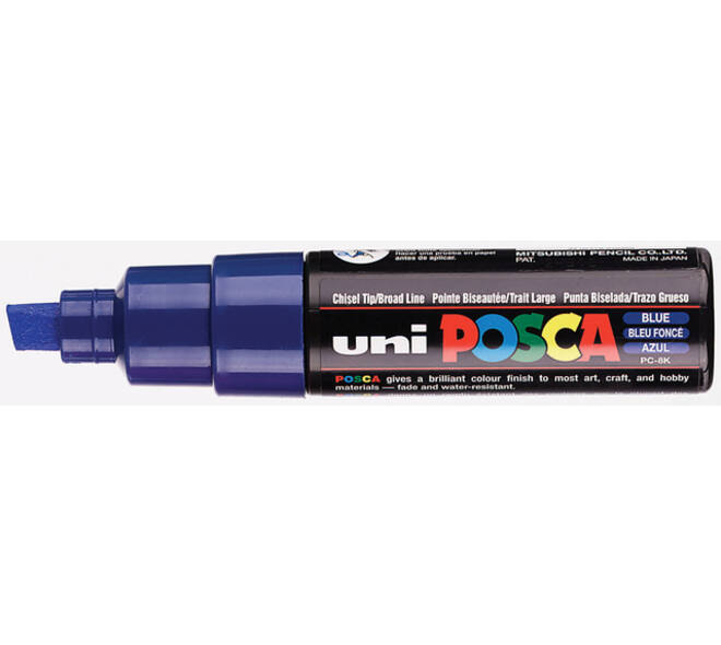 Paintmarker Uni POSCA PC8K breed schuin donkerblauw