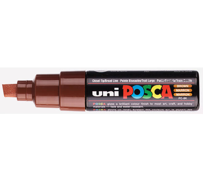 Paintmarker Uni POSCA PC8K breed schuin bruin