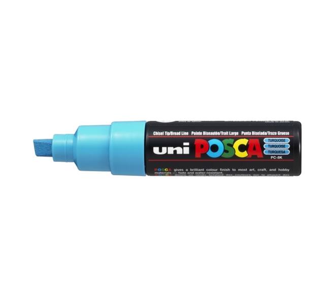 Paintmarker Uni POSCA PC8K breed schuin fluor turquoise