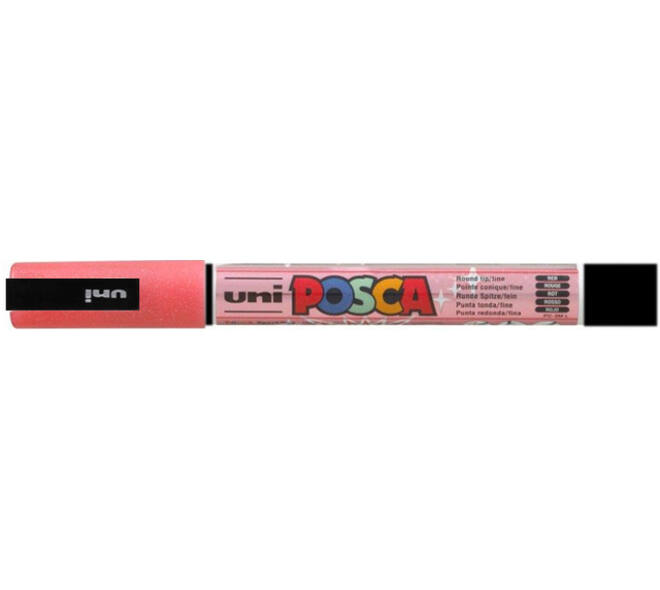 Paintmarker Uni POSCA PC3M fijn glitter rood
