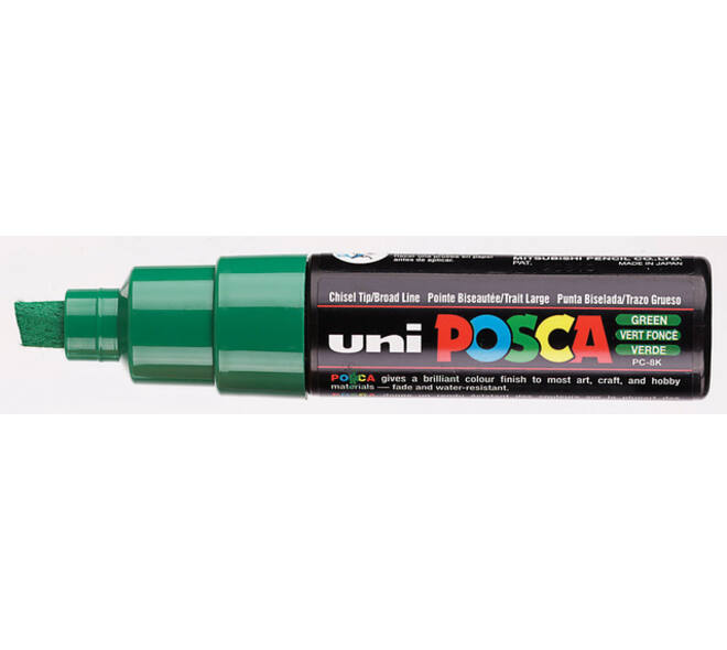 Paintmarker Uni POSCA PC8K breed schuin donkergroen