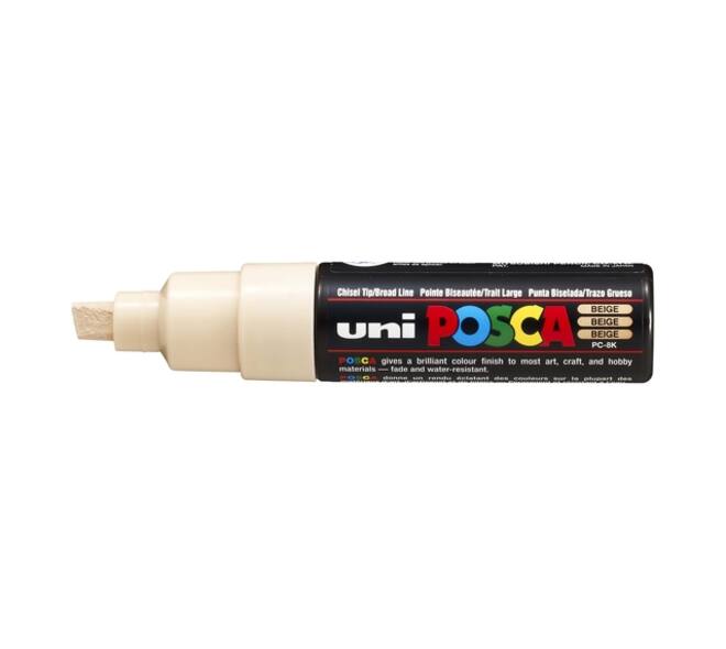 Paintmarker Uni POSCA PC8K breed schuin beige