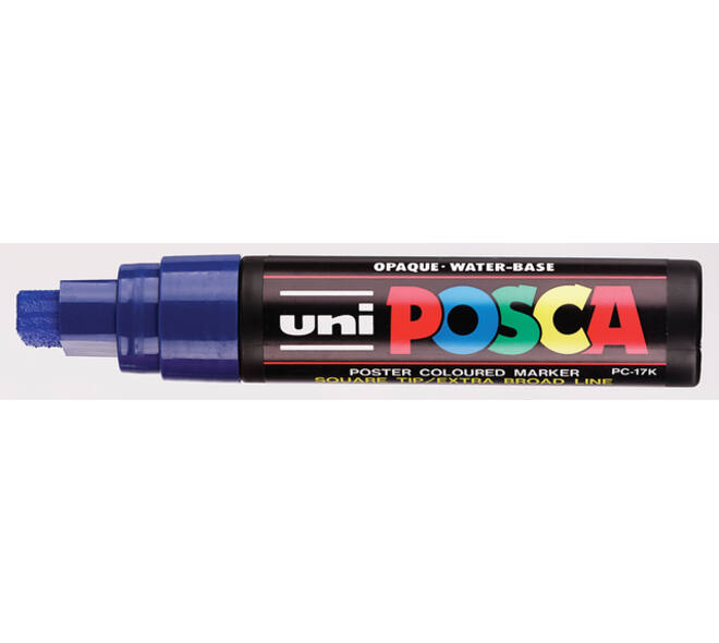 Paintmarker Uni POSCA PC17K extra breed rechthoek donkerblauw
