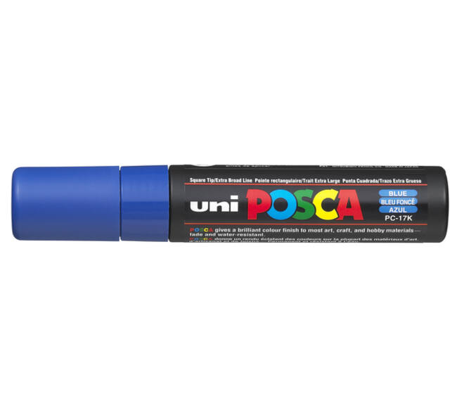 Paintmarker Uni POSCA PC17K extra breed rechthoek donkerblauw