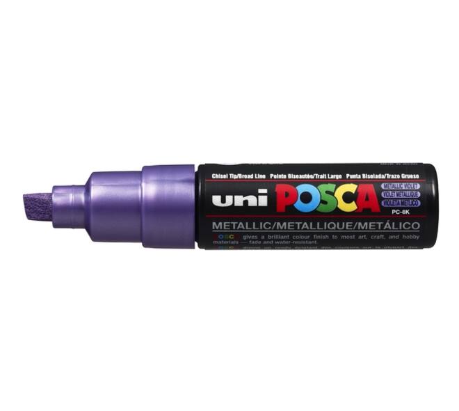 Paintmarker Uni POSCA PC8K breed schuin metallic paars